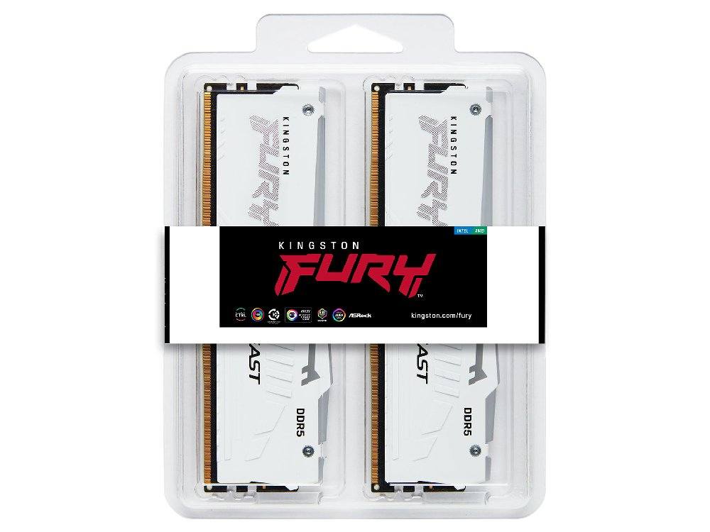 Kingston Fury Beast DDR5 RGB 32GB (2 x 16GB) 6000MHz CL36 RAM - White - Image 3