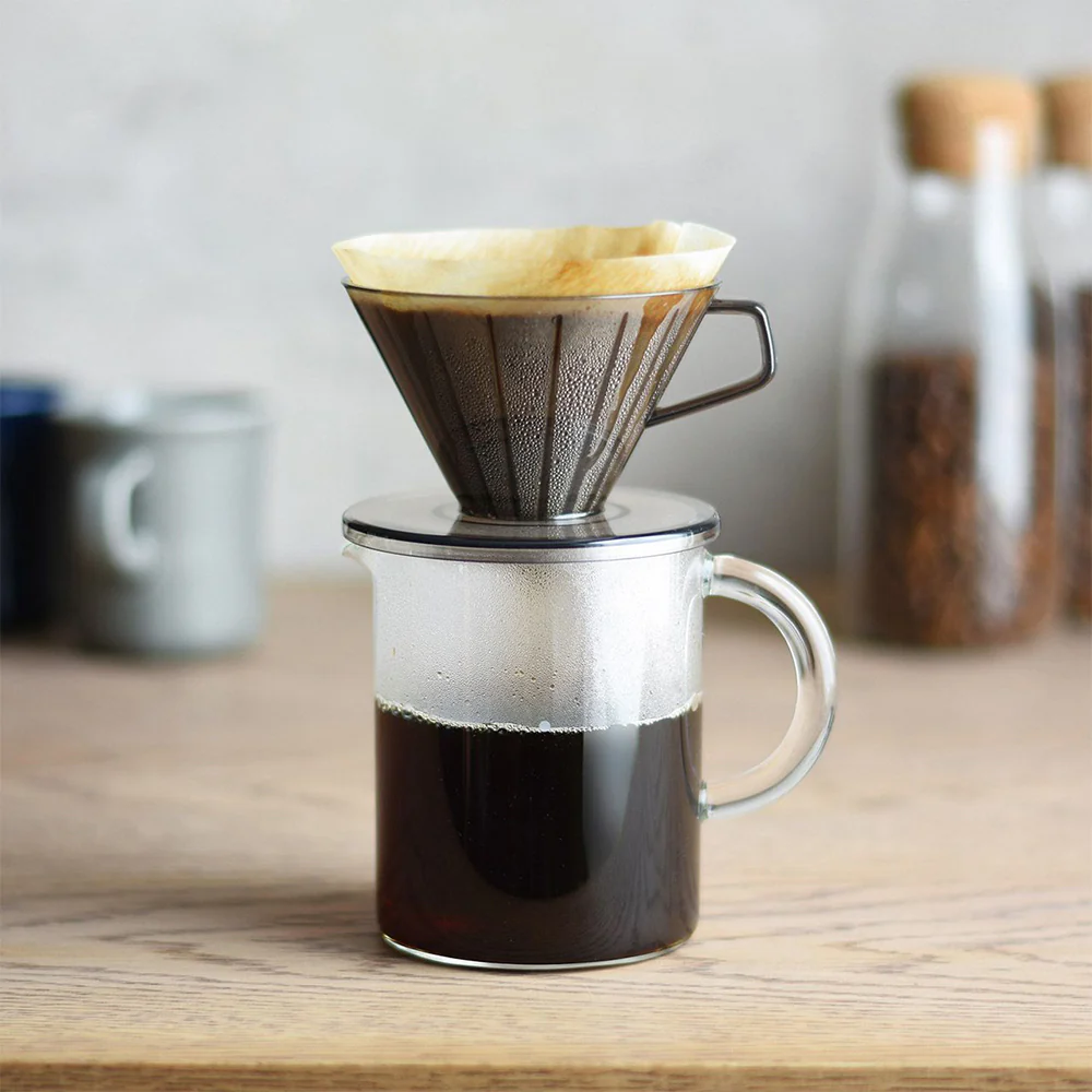Kinto SCS Resin 4-Cup Pourover Coffee Brewer Maker 13cm with Handle Clear Grey - Image 2