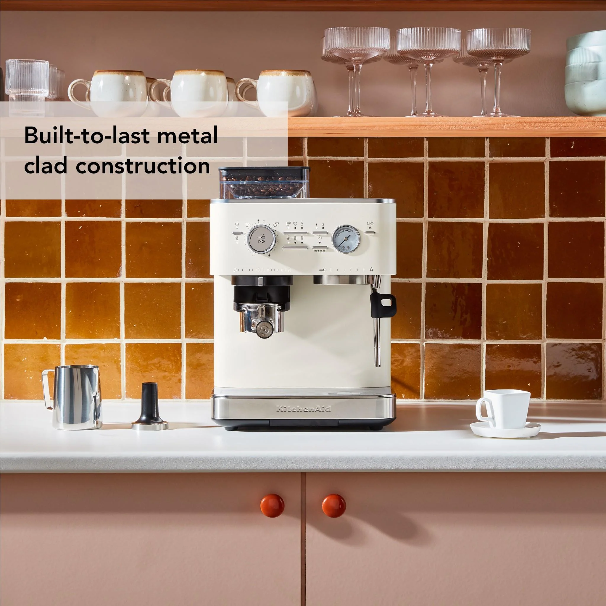 KitchenAid KES6551 Semi Automatic Espresso Machine with Burr Grinder (Porcelain) - Image 5