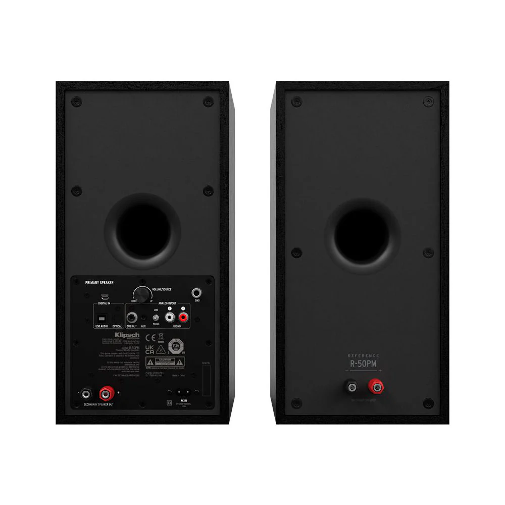 Klipsch R-50PM Powered Wireless Bluetooth Bookshelf 120W Speakers 2x (Black) - Image 7