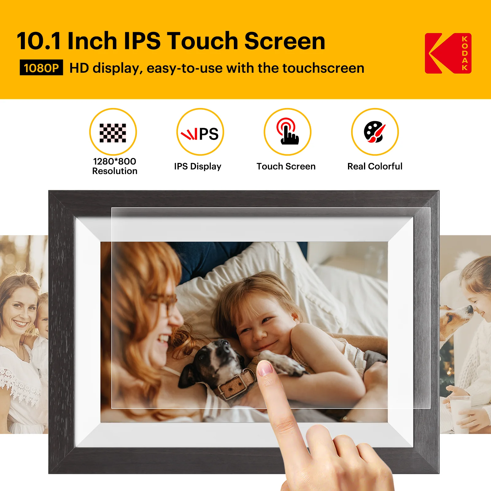 KODAK RCF-1012W 10.1" Classic Digital Photo Frame 32GB Wi-Fi (Black Wood) - Image 8