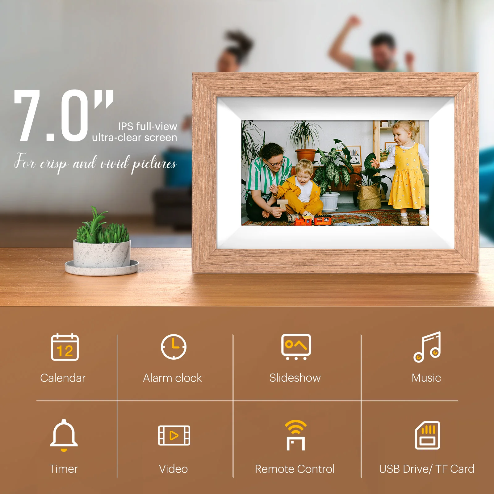 KODAK RCF-702W 7" Digital Photo Frame 32GB Wi-Fi (Natural Wood) - Image 8