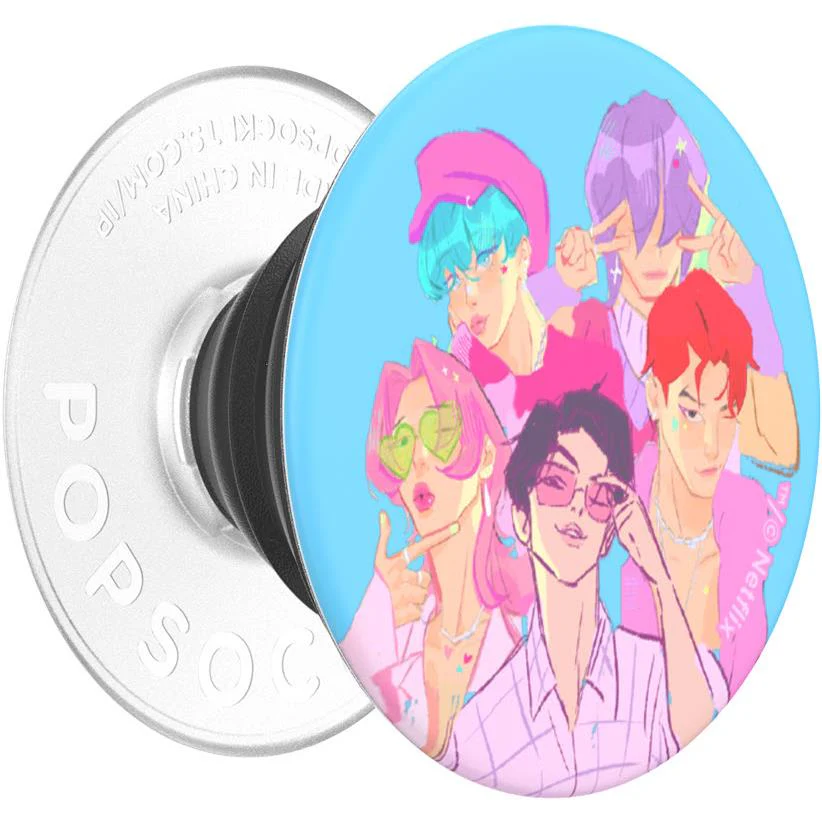 KPop Demon Hunters x PopSockets PopTop Adhesive and Chain Lite (Saja Boys) - Image 4