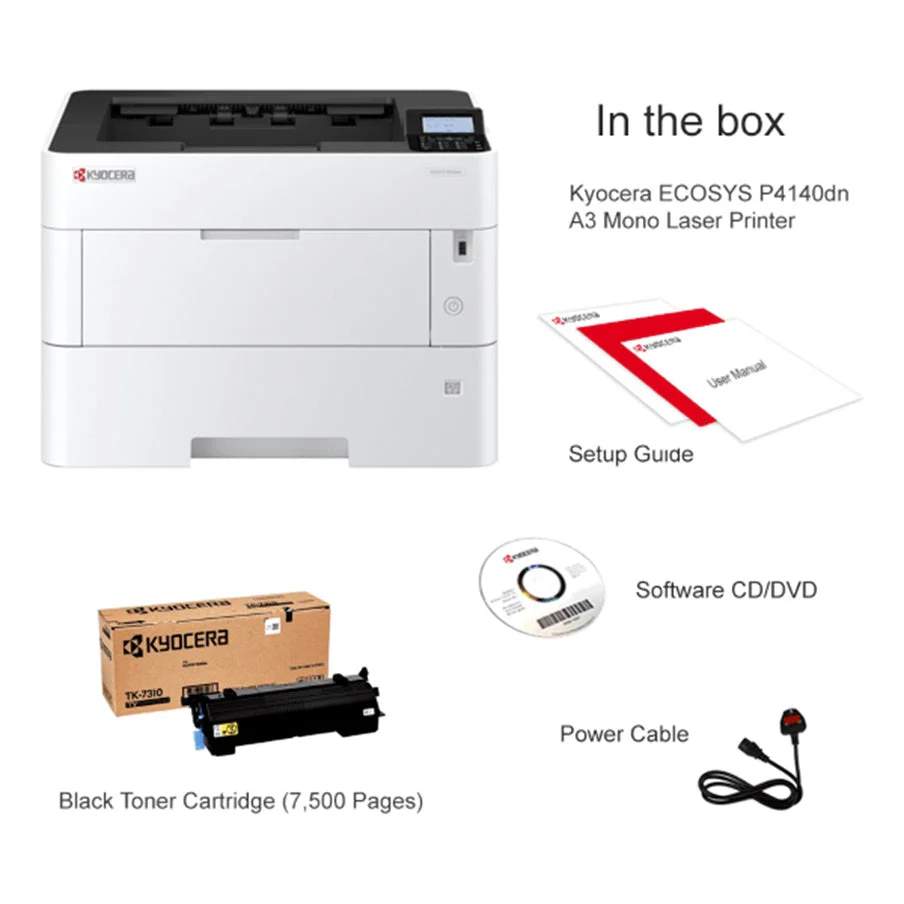 Kyocera P4140DN A3 A4 Mono Laser Printer - Image 4