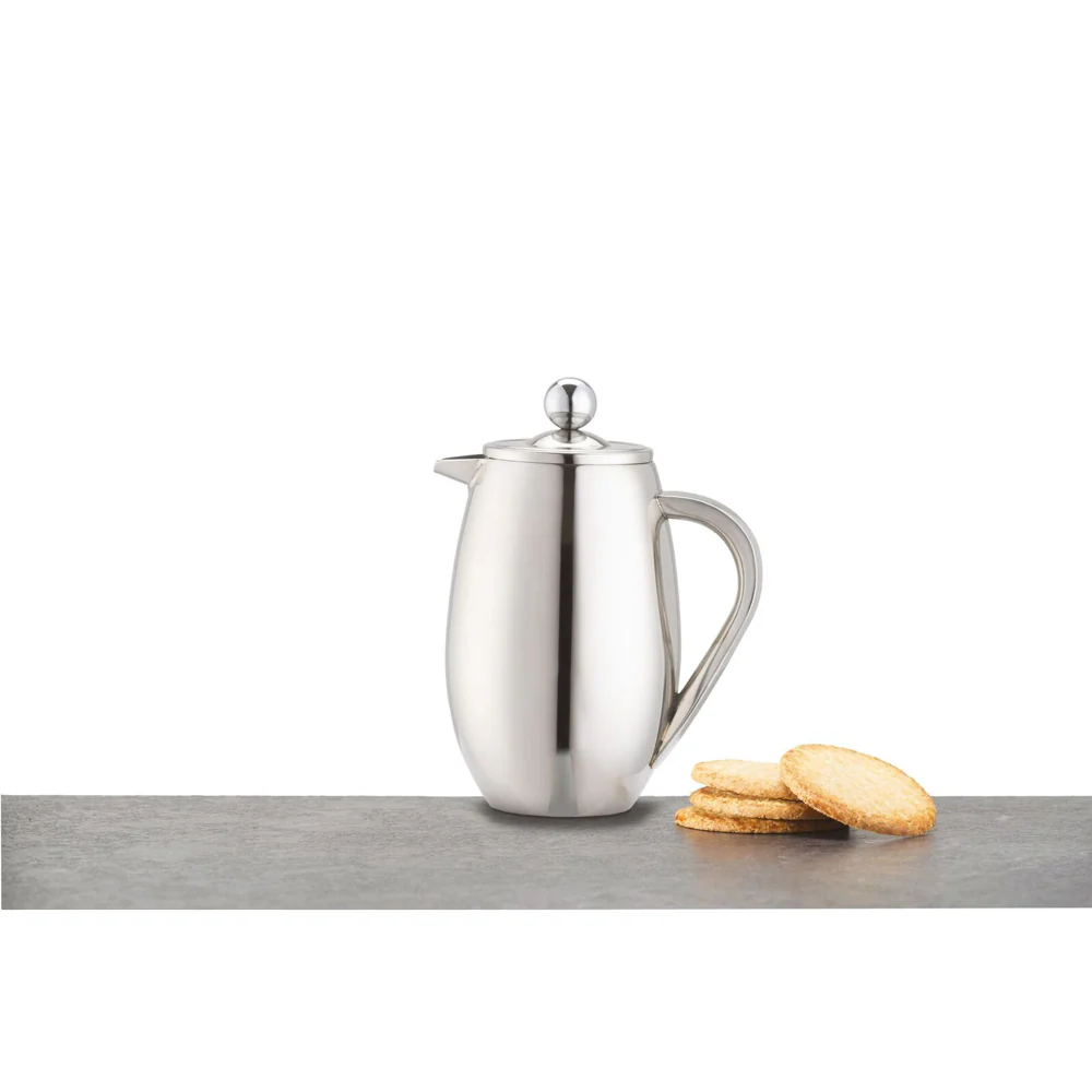 La Cafetiere 3-Cup 350ml Double Wall Stainless Steel French Press (Silver) - Image 2