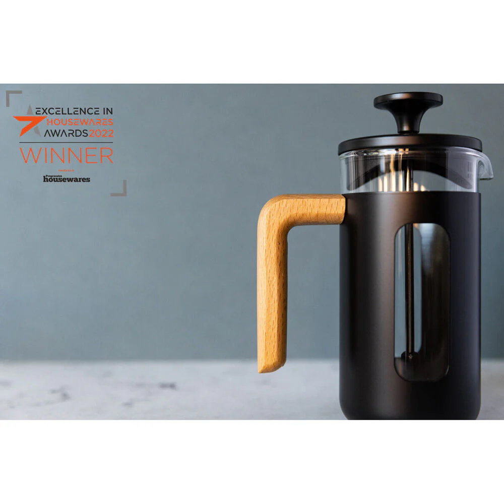 La Cafetiere Pisa 3-Cup 350ml Stainless Steel/Glass French Press (Black) - Image 2