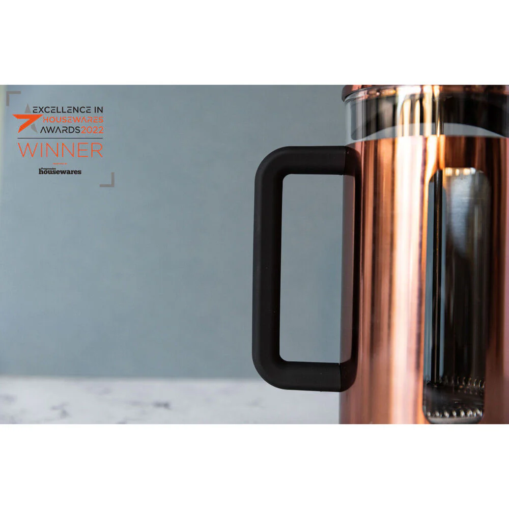 La Cafetiere Pisa 3-Cup 350ml Stainless Steel Glass French Press (Copper) - Image 3