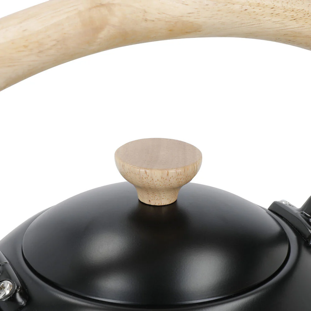La Cafetiere Stovetop Whistling Tea Kettle w/ Beechwood Handle 1.6L Black - Image 6