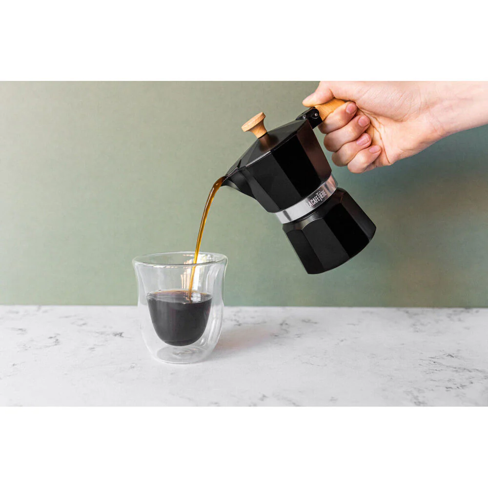 La Cafetiere Venice 3-Cup 150ml Espresso Maker Aluminum Coffee Pot (Black) - Image 5