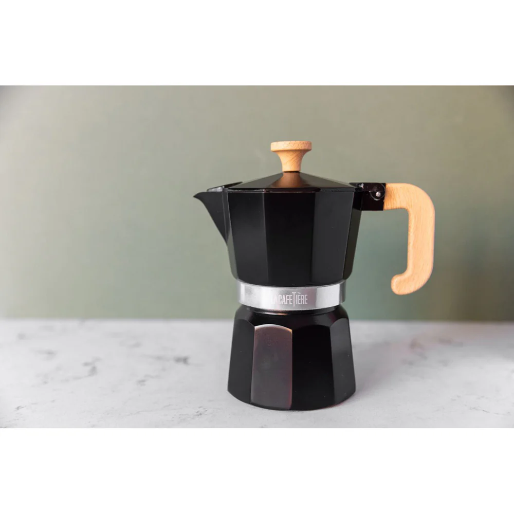 La Cafetiere Venice 6-Cup 290ml Espresso Maker Aluminum Coffee Pot (Black) - Image 5