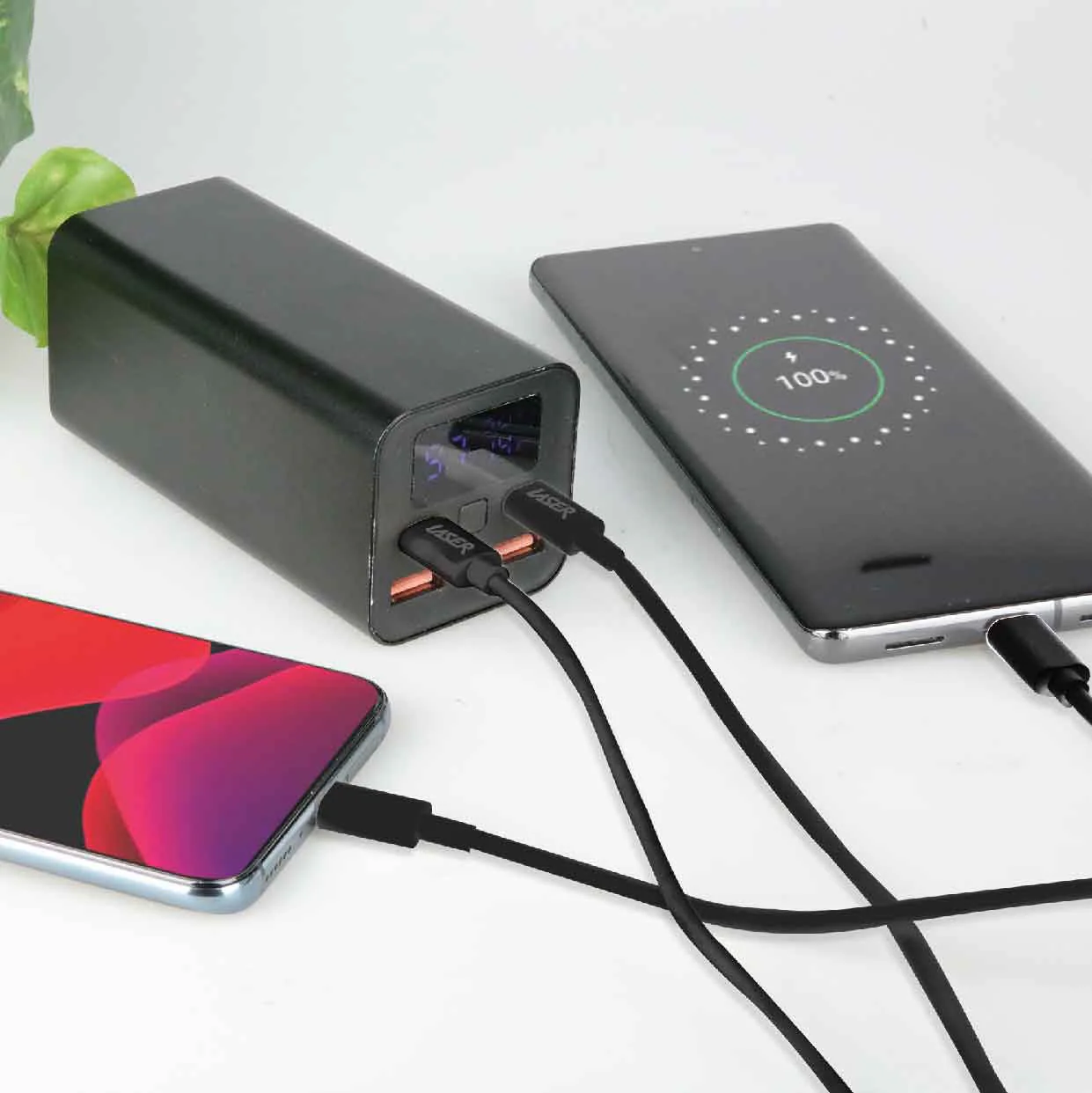 Laser 2M (2-pack) USB-C to USB-C Cable 60W (Black) - Image 2