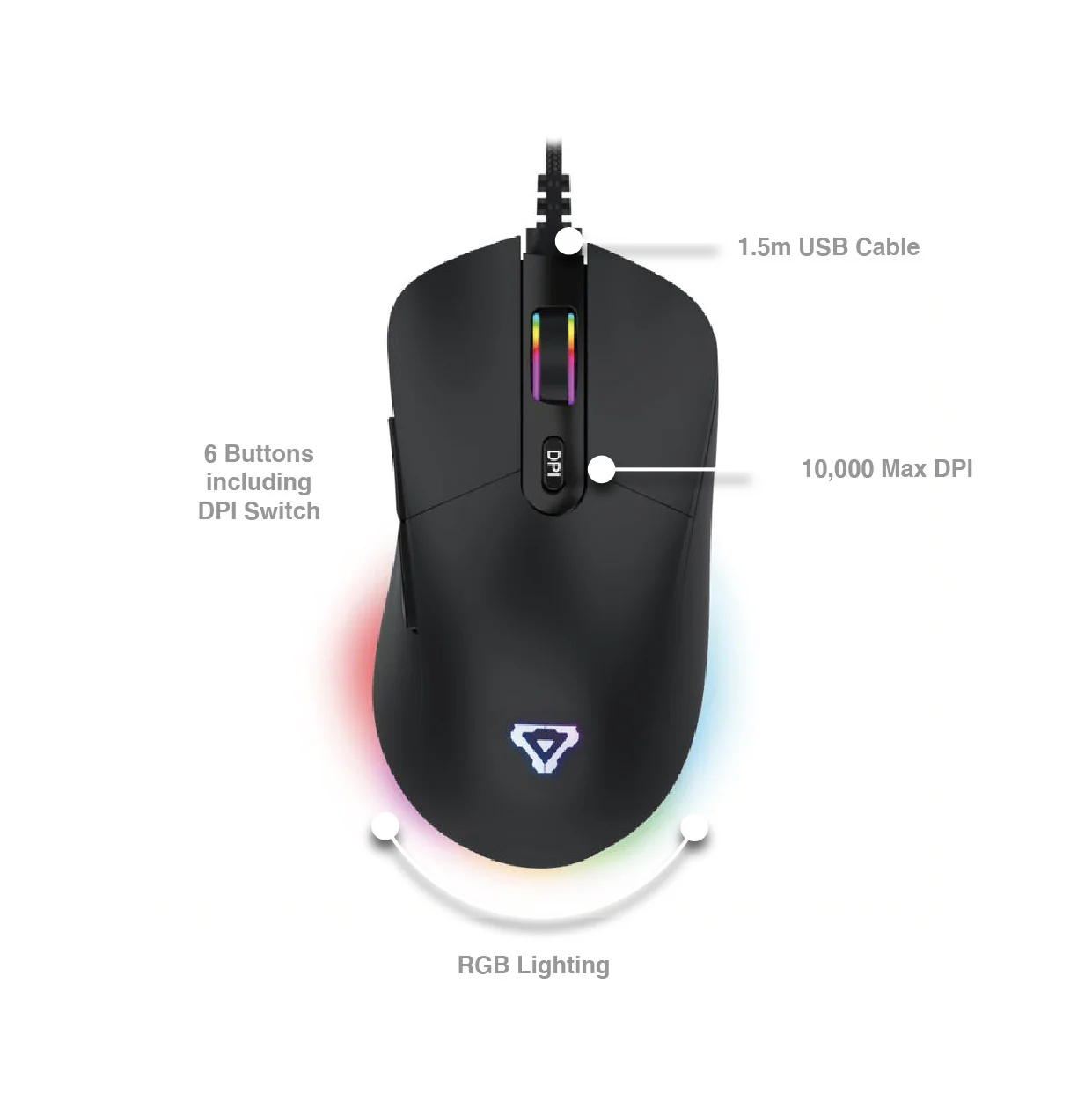 Laser 4-in-1 RGB Gaming Bundle with Keyboard Mouse Headset and Pad (Black) - Image 5