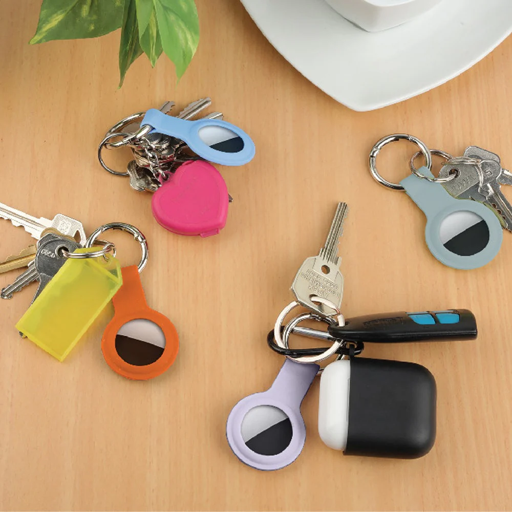 Laser 4-Pieces AirTag Silicone Keyring Soft Pastel Durable Protection Multicolour - Image 8