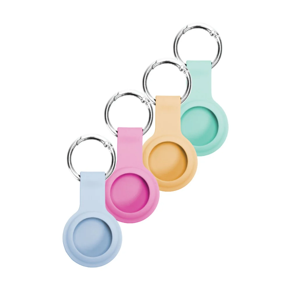 Laser 4-Pieces AirTag Silicone Keyring Vibrant Tones Soft Touch Multicolour - Image 2