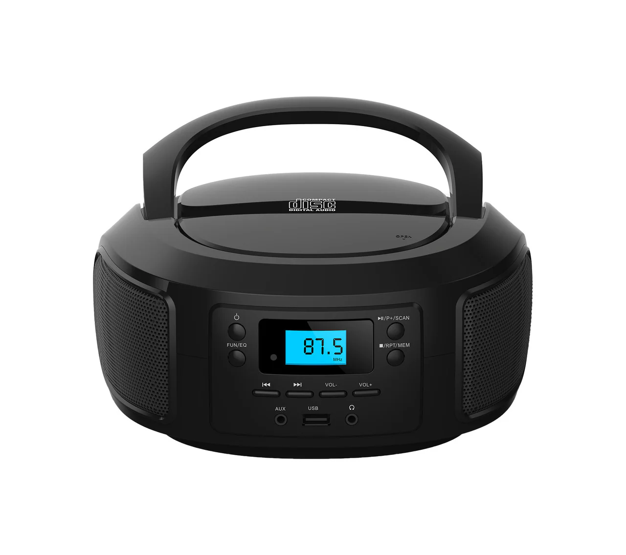 Laser Bluetooth Portable CD/MP3 Boombox with FM Radio Player - Image 4