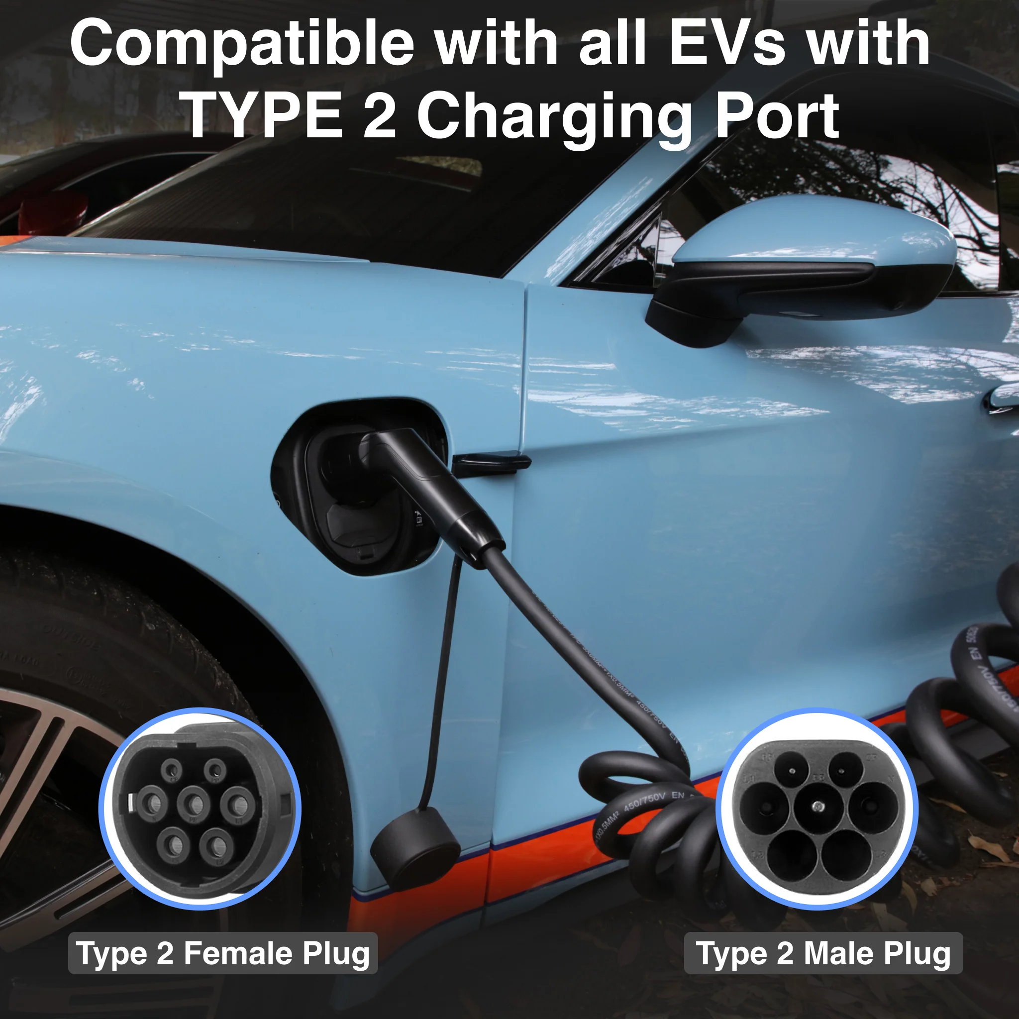 Laser EV Charging Cable Type 2 to Type 2 22kW (Black) - Image 6