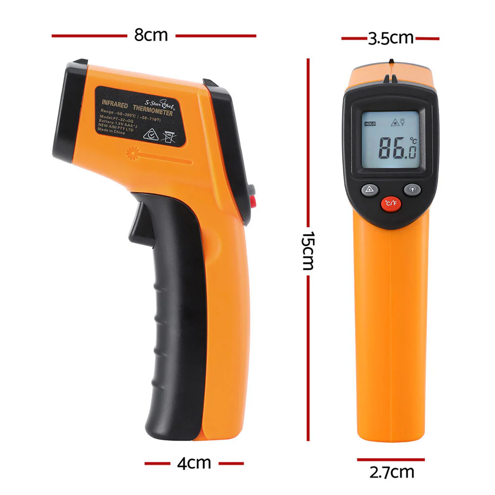 Laser Infrared Thermometer Food Digital Temperature Gun Smoker Pizza BBQ - Image 2