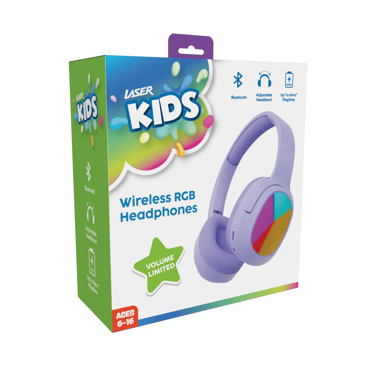 Laser Kids Wireless Headphones – Volume Limited (Purple) - Image 10