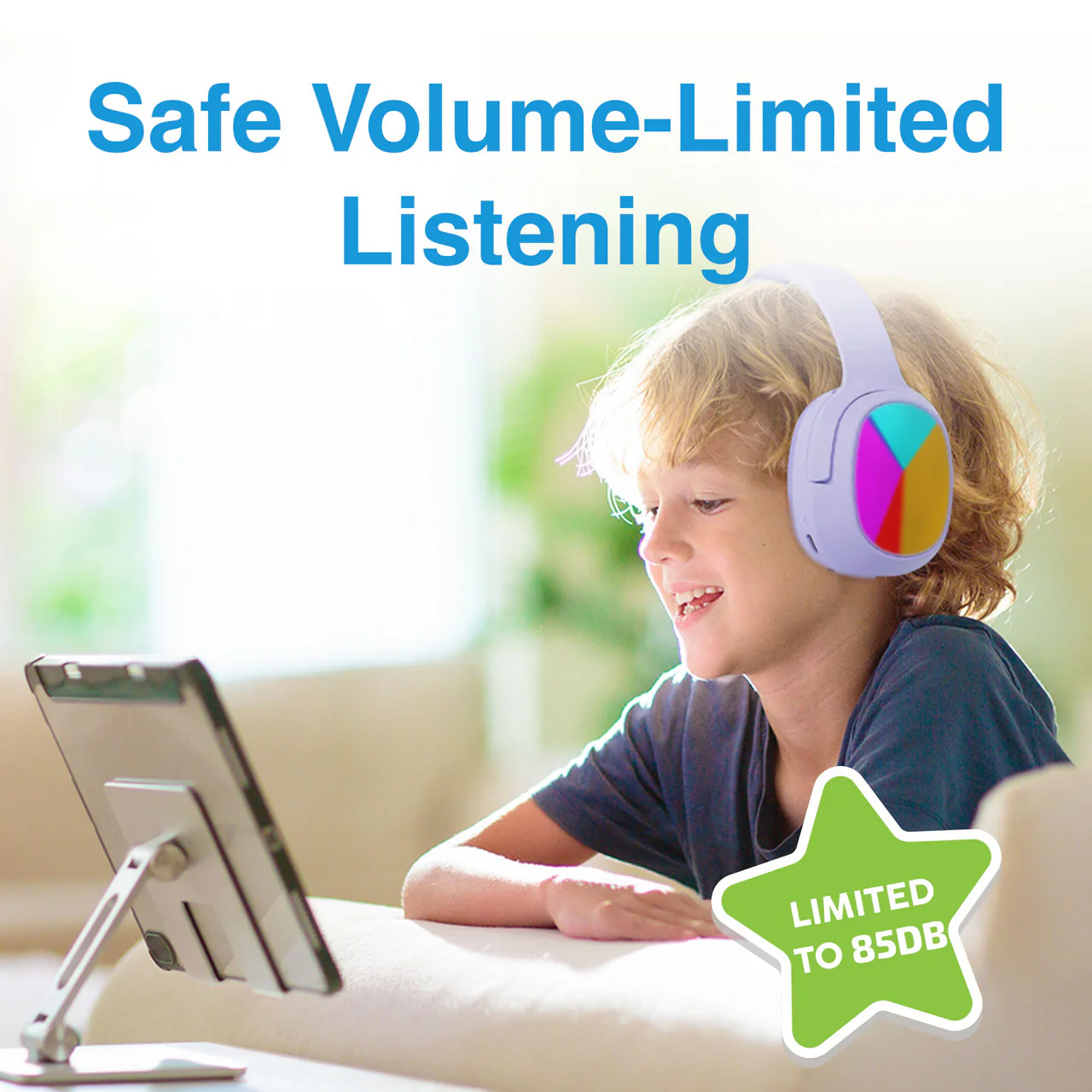 Laser Kids Wireless Headphones – Volume Limited (Purple) - Image 6