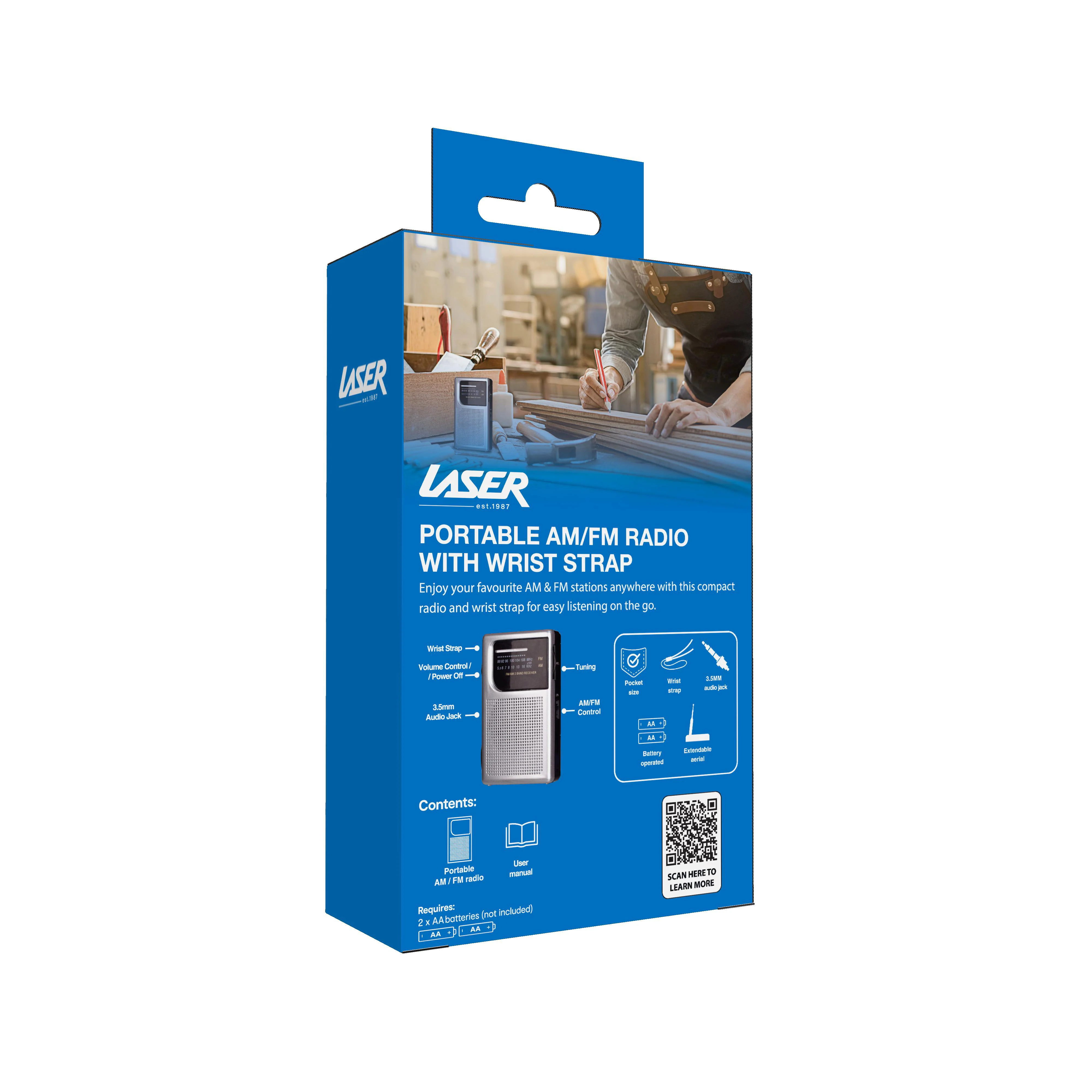 Laser Pocket Radio AM FM Built-in Speaker and Earphones Socket - Image 9