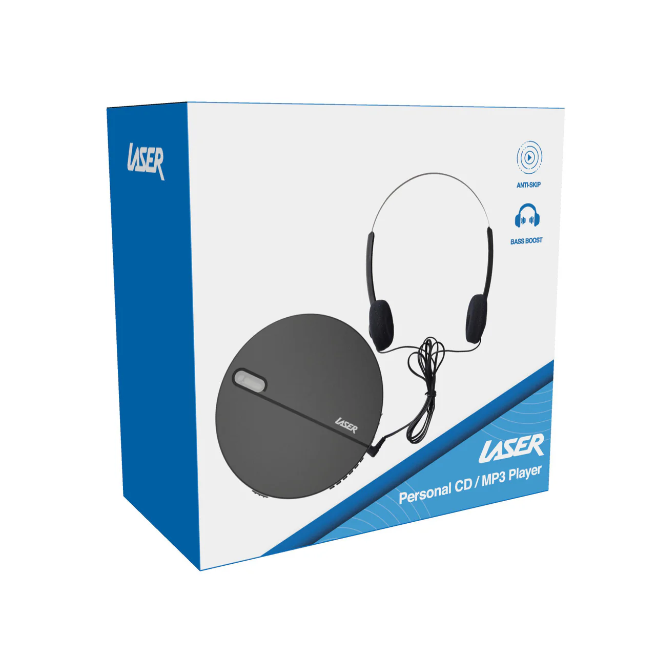 Laser Portable CD/MP3 Player with Anti-Skip + Headphones (Black) - Image 10