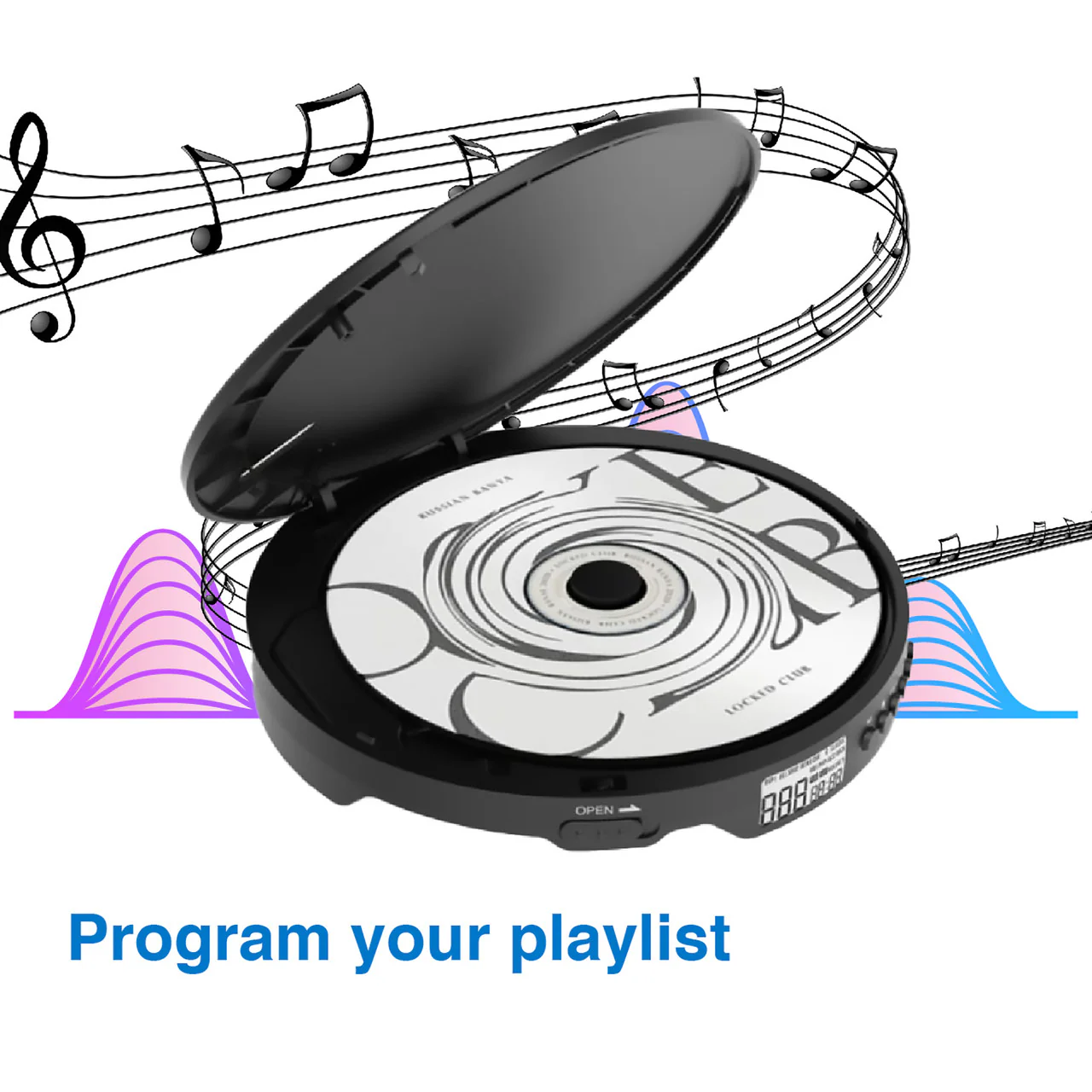 Laser Portable CD/MP3 Player with Anti-Skip + Headphones (Black) - Image 8