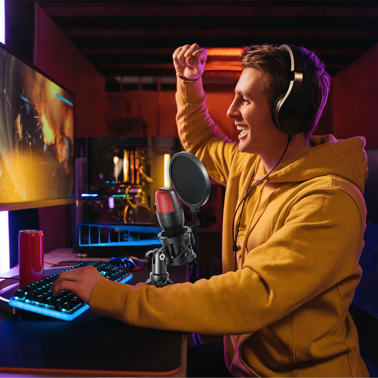Laser RGB Gaming Desktop Microphone Plug-and-Play (Black) - Image 6
