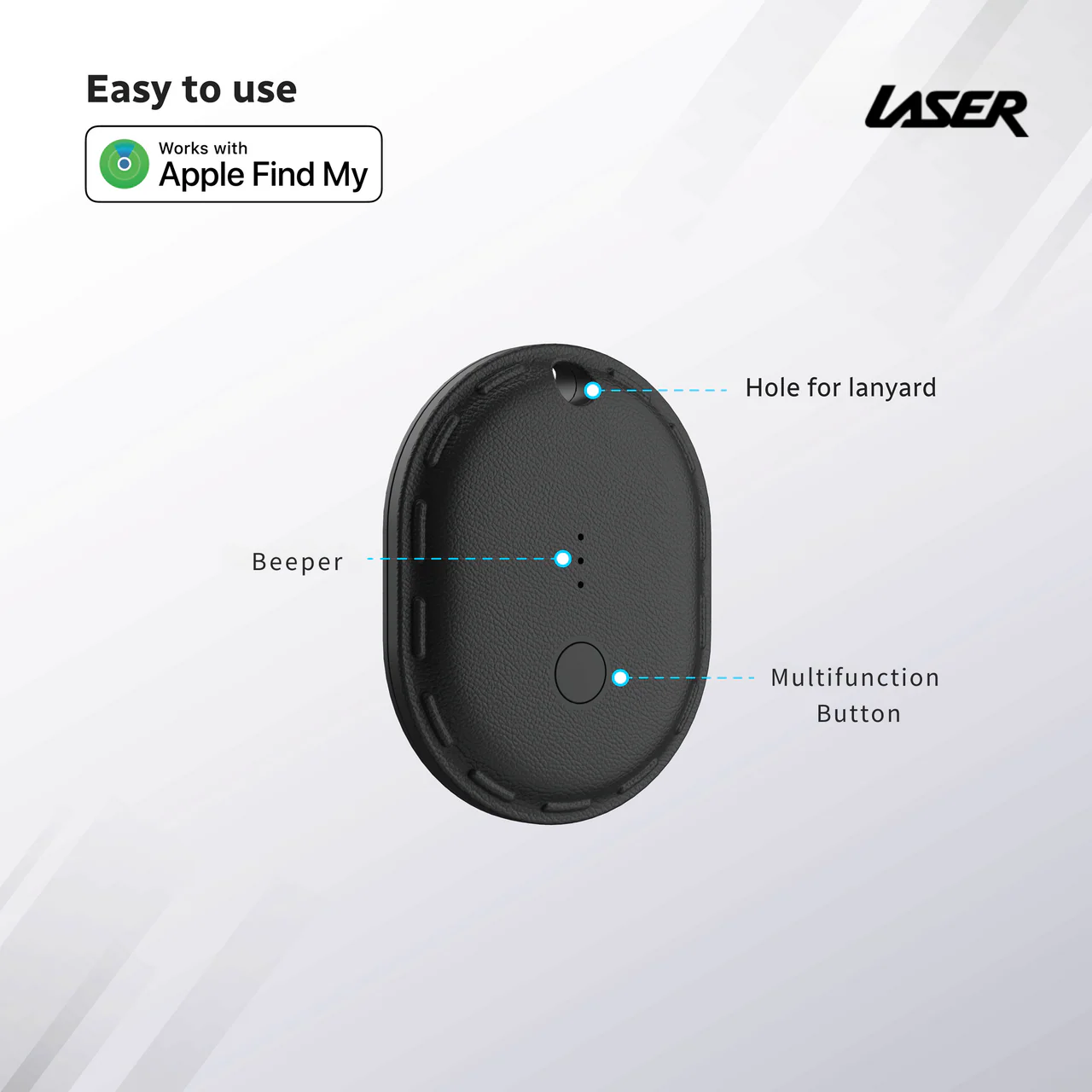 Laser Smart Tag – Compatible with Apple Find My (Black) - Image 2