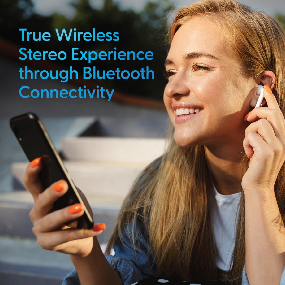 Laser TWS Earbuds with Voice Assistant and Charging Case (White) - Image 6