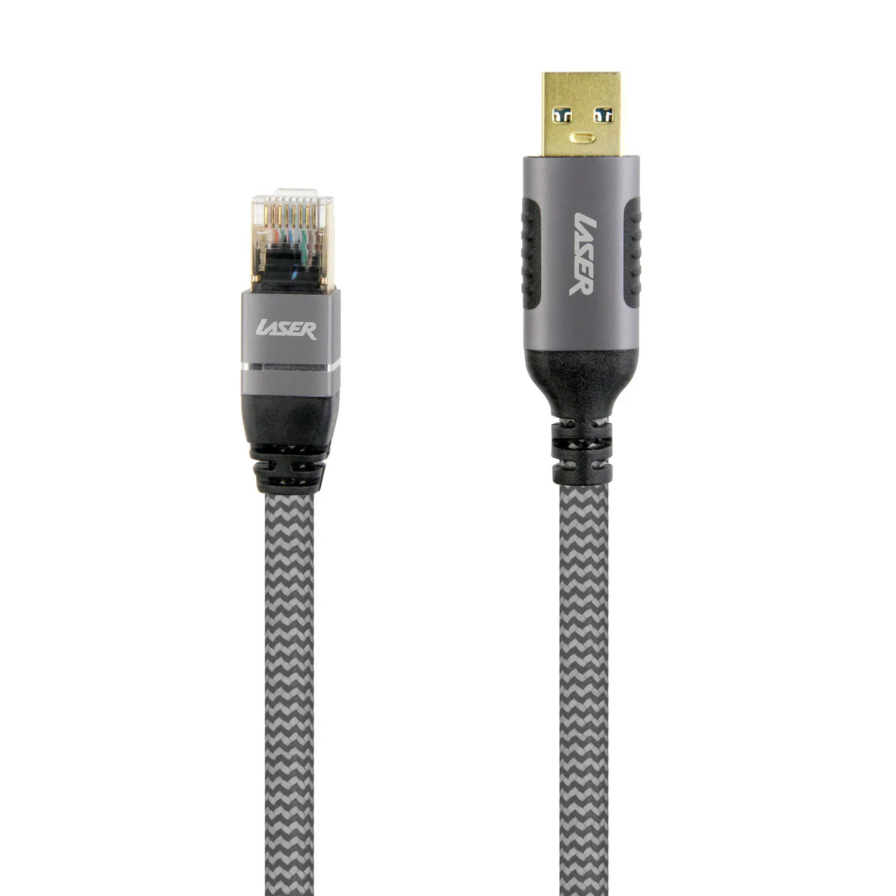 Laser USB-A to RJ45 Male Cable 2m (Grey) - Image 2