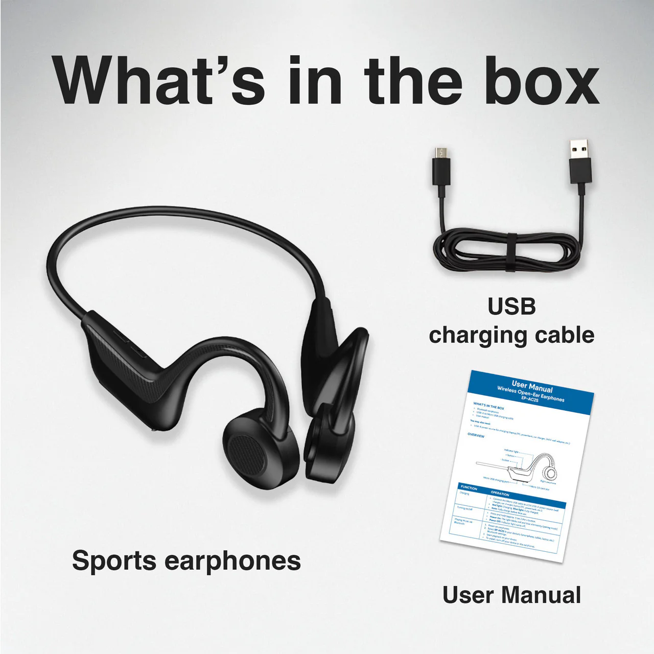 Laser Wireless Open-Ear Earphones (Black) - Image 7
