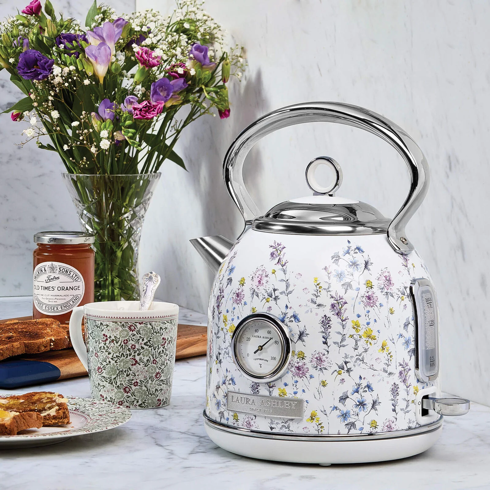 Laura Ashley 1.7L Dome Kettle and 2 Slice Toaster Combo (Wild Meadow) - Image 3