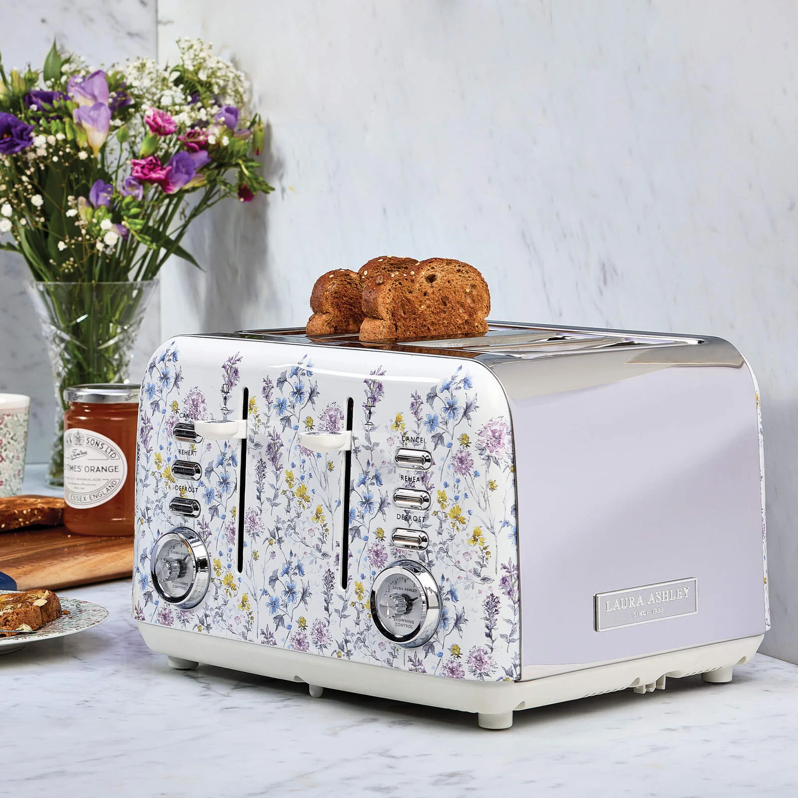 Laura Ashley 1.7L Dome Kettle and 4 Slice Toaster Combo (Wild Meadow) - Image 3