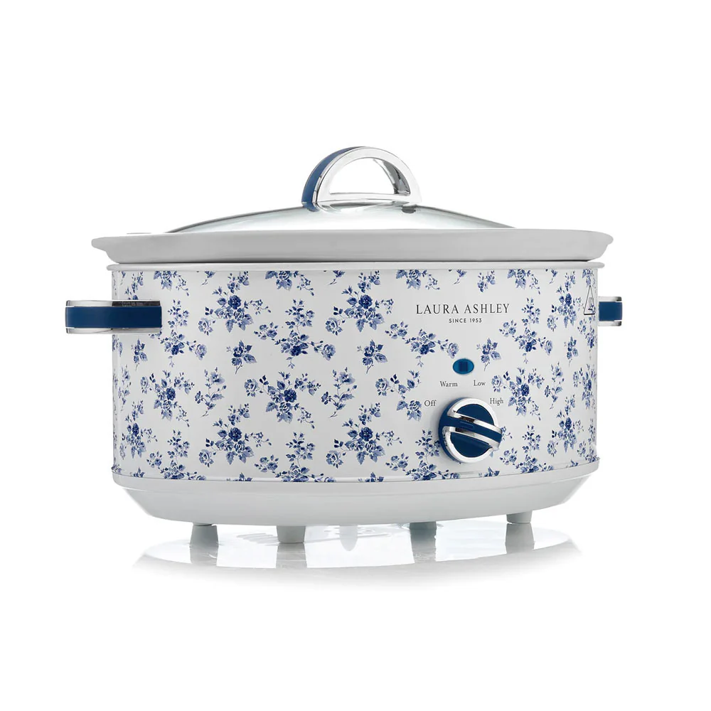 Laura Ashley 6.5L Electric 300 Watt Stainless Steel Slow Cooker China Rose - Image 2