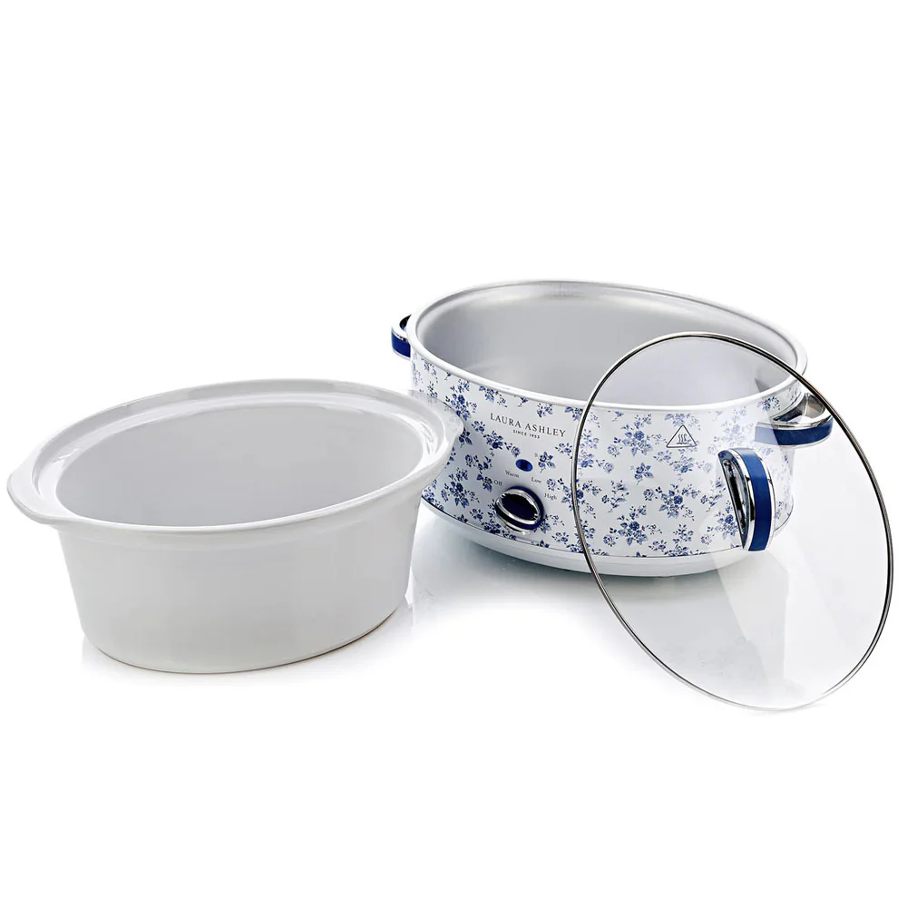 Laura Ashley 6.5L Electric 300 Watt Stainless Steel Slow Cooker China Rose - Image 4