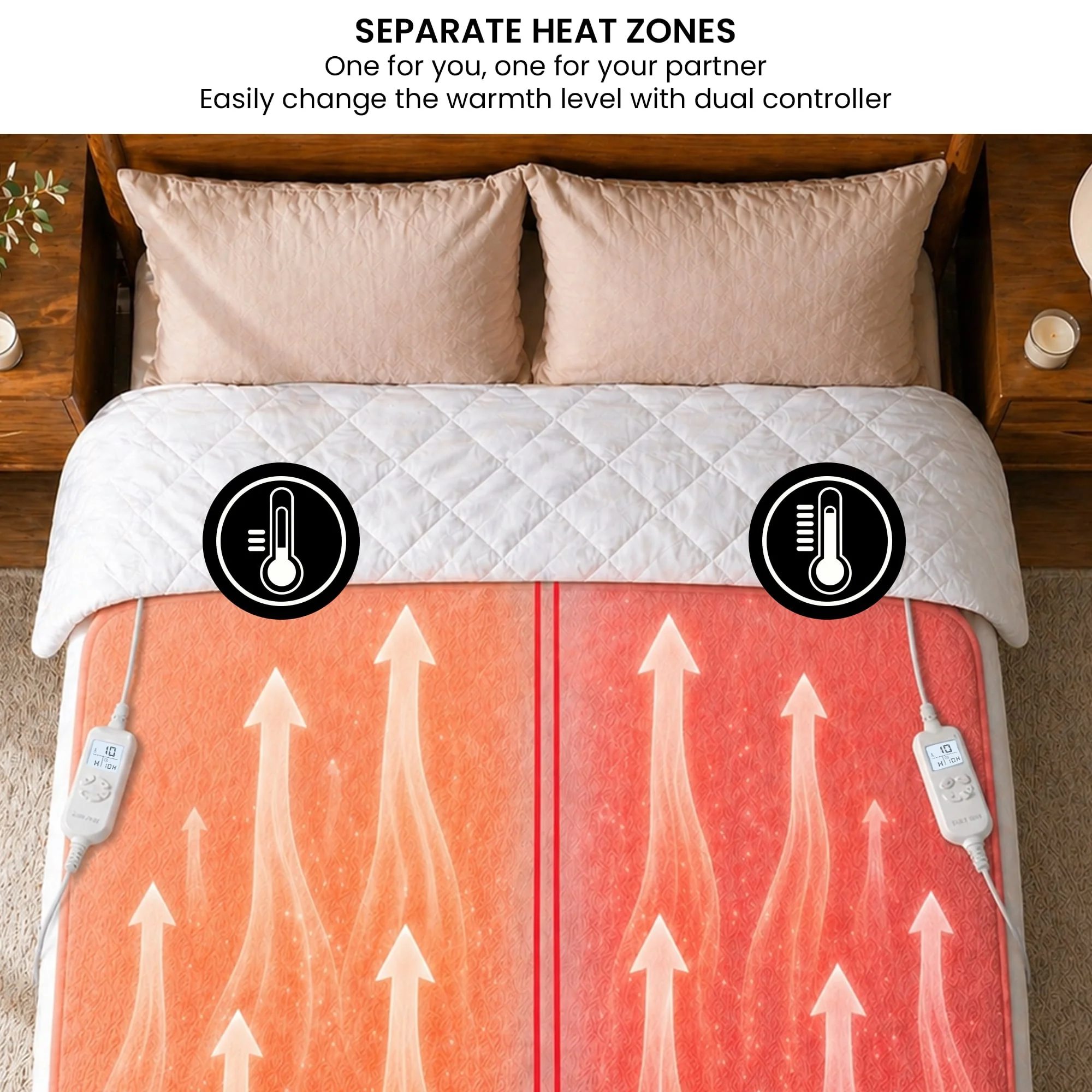 Laura Hill 9-Level Heated Fitted Electric Blanket with Fleece Underlay - Queen - Image 9