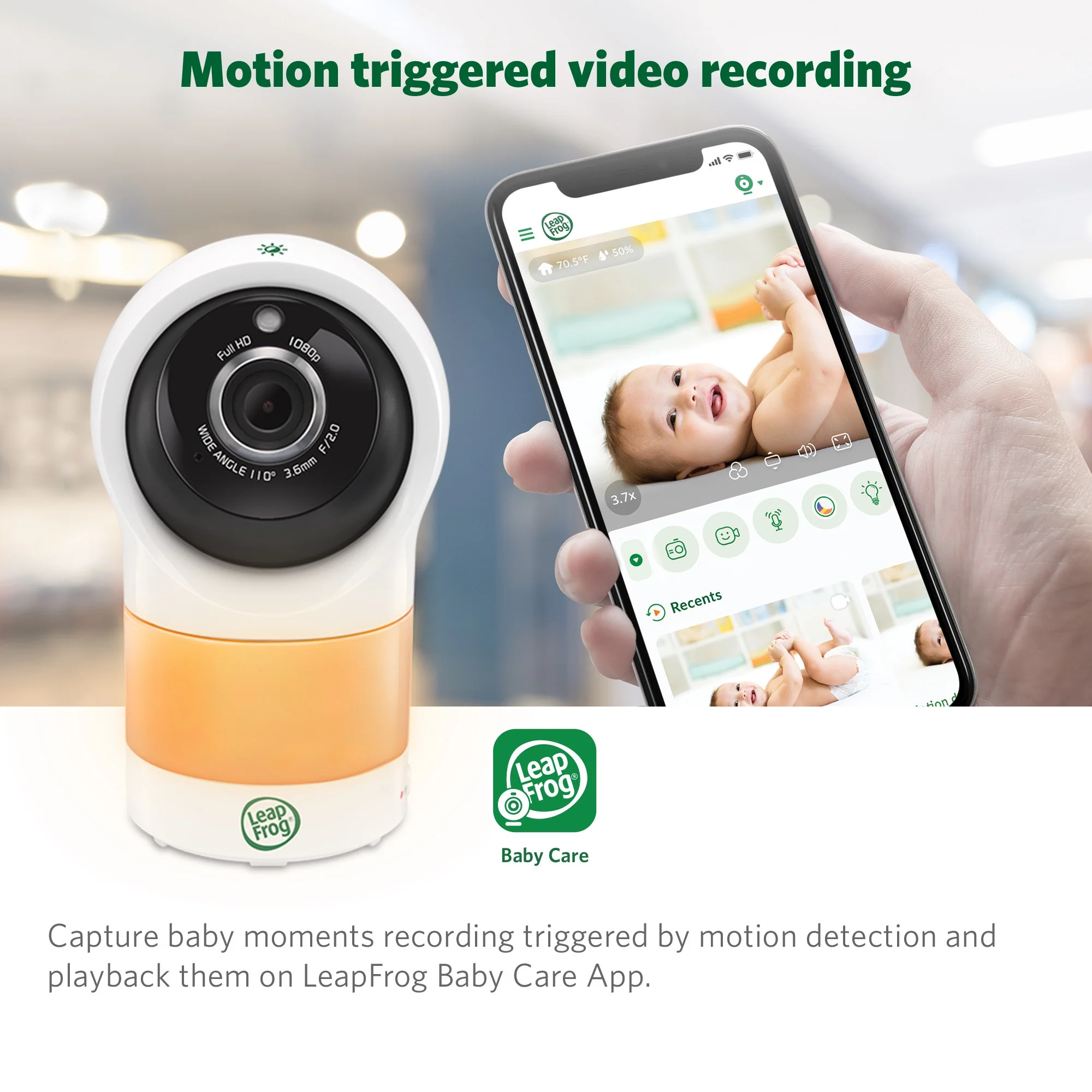 LeapFrog LF1911 High Definition Wi-Fi Camera Pan and Tilt Baby Monitor - Image 4