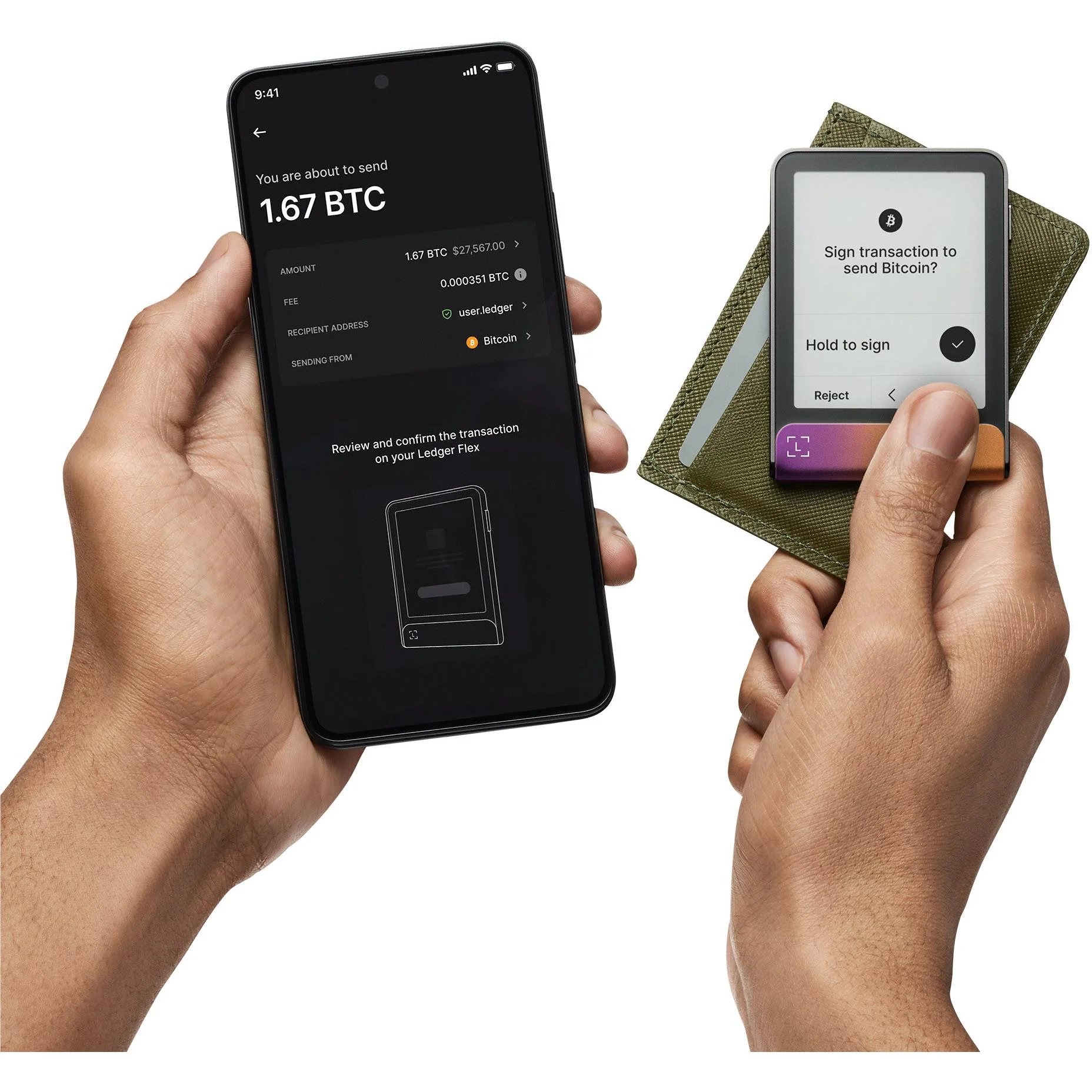 Ledger Flex Crypto Hardware Wallet with Recovery Key (Ferro Fuchsia) - Image 4