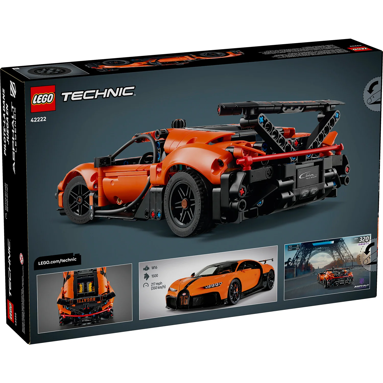 LEGO 42222 Bugatti Chiron Pur Sport Hypercar - Technic - Image 7