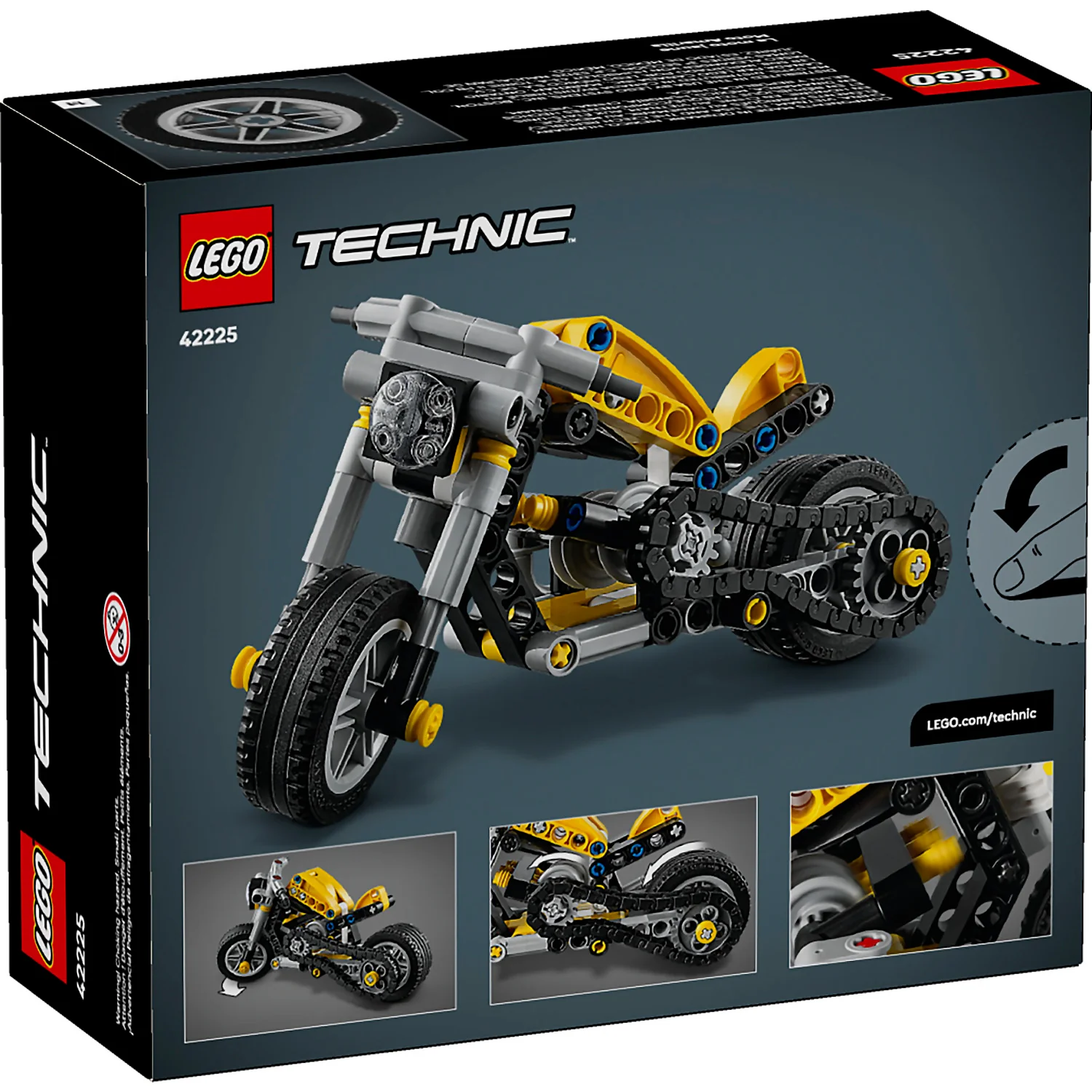 LEGO 42225 Yellow Motorcycle - Technic - Image 3
