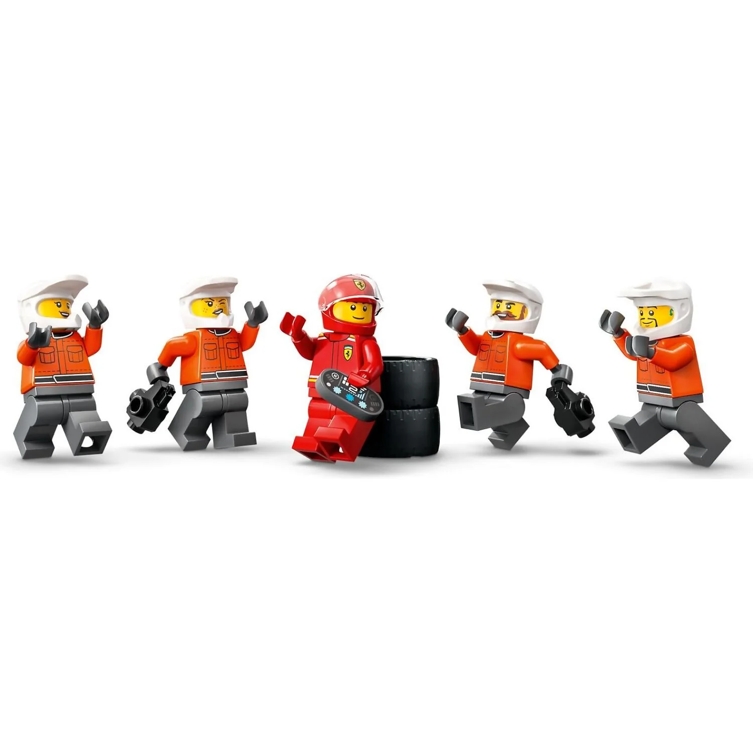 LEGO 60443 F1® Pit Stop & Pit Crew with Ferrari Car - City - Image 5