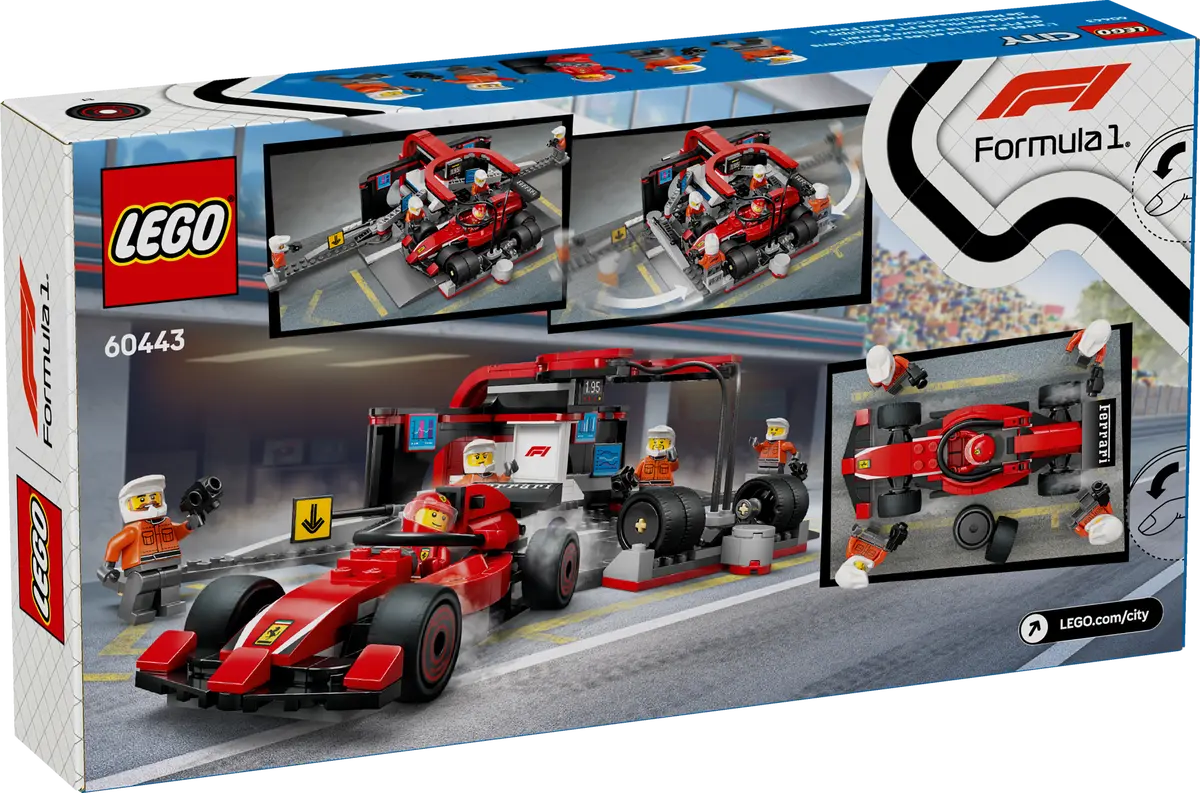 LEGO 60443 F1® Pit Stop & Pit Crew with Ferrari Car - City - Image 9