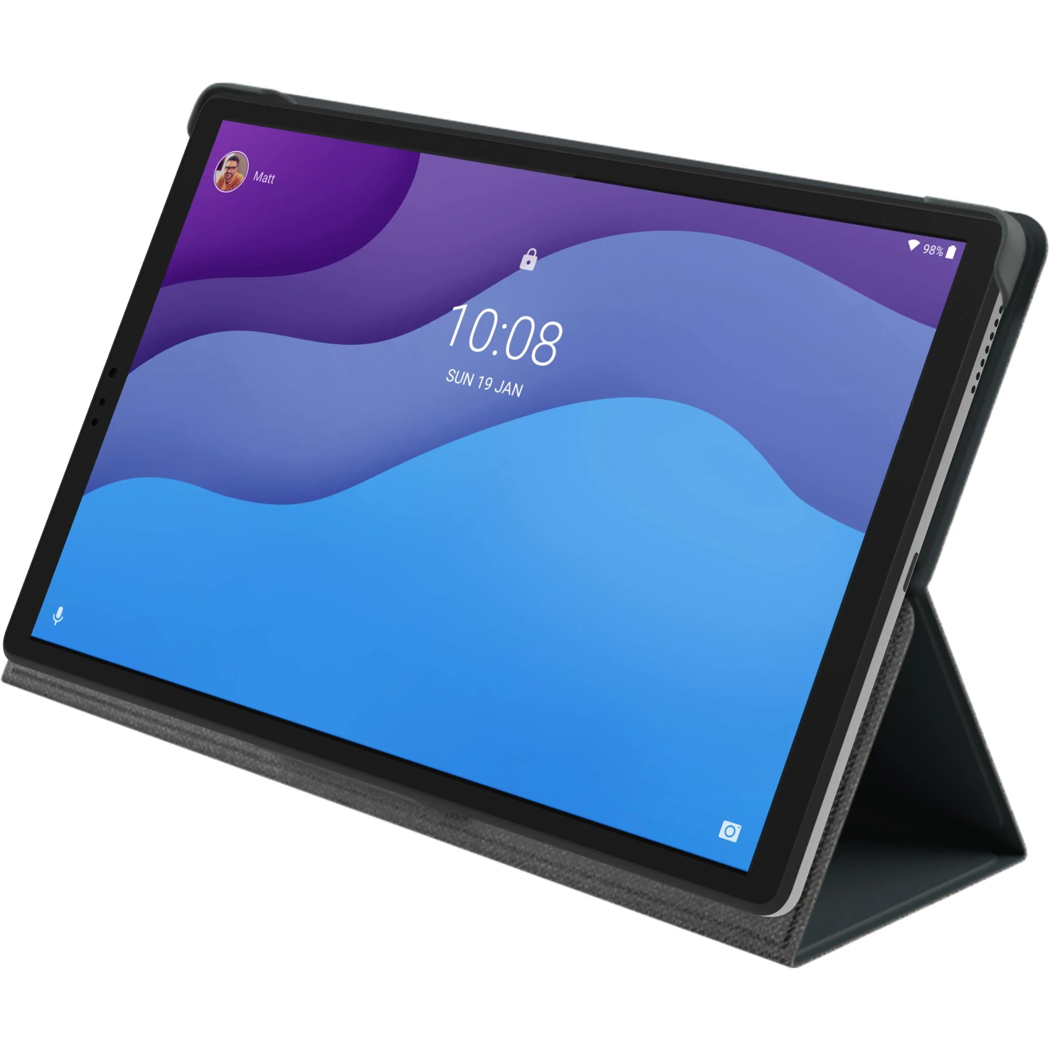 Lenovo 10.1" Folio Case with Protective Screen Film for Tab M10 2nd Gen (Black) - Image 2