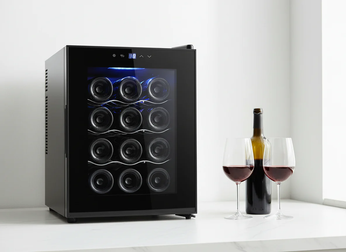 Lenoxx 12 Bottle Thermoelectric Wine Fridge, 65W, UV Protected Glass Door, Soft LED Illumination - Image 4