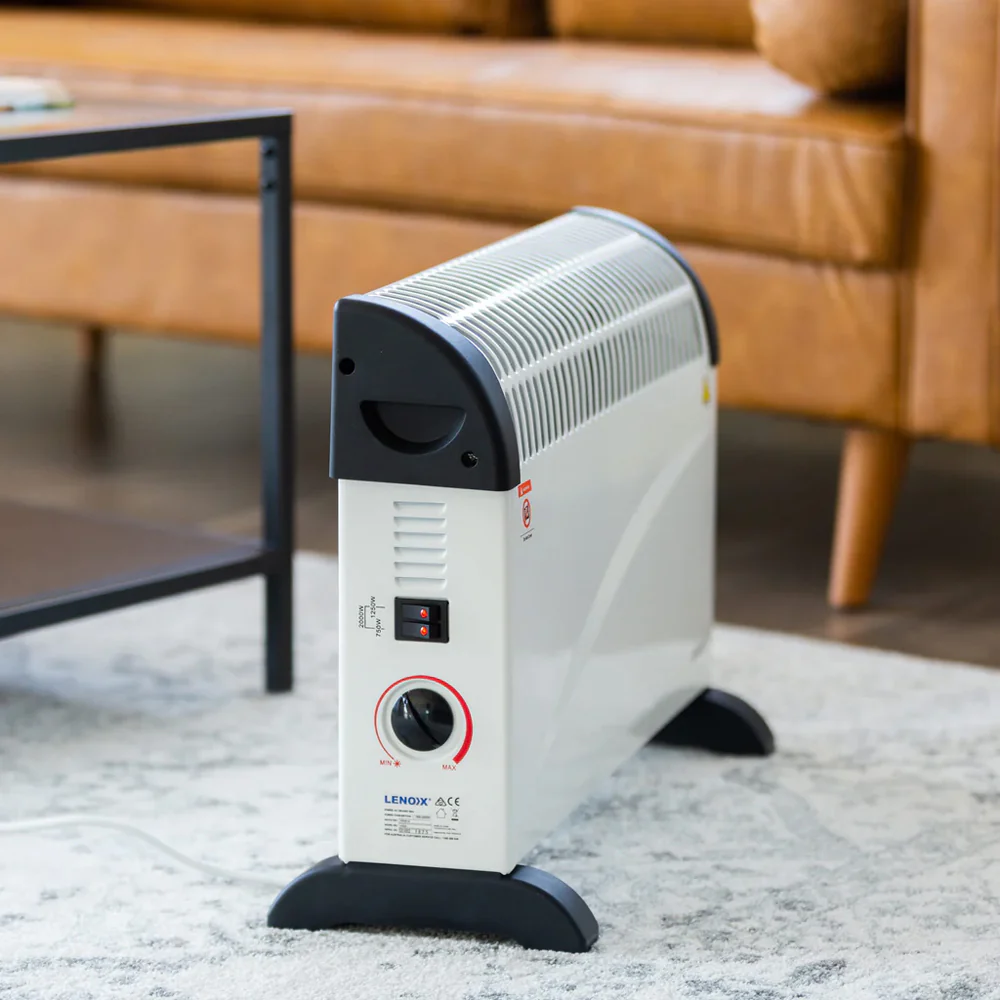 Lenoxx 2000W Convector Heater Small 53x20x39cm Portable Lightweight (White) - Image 3