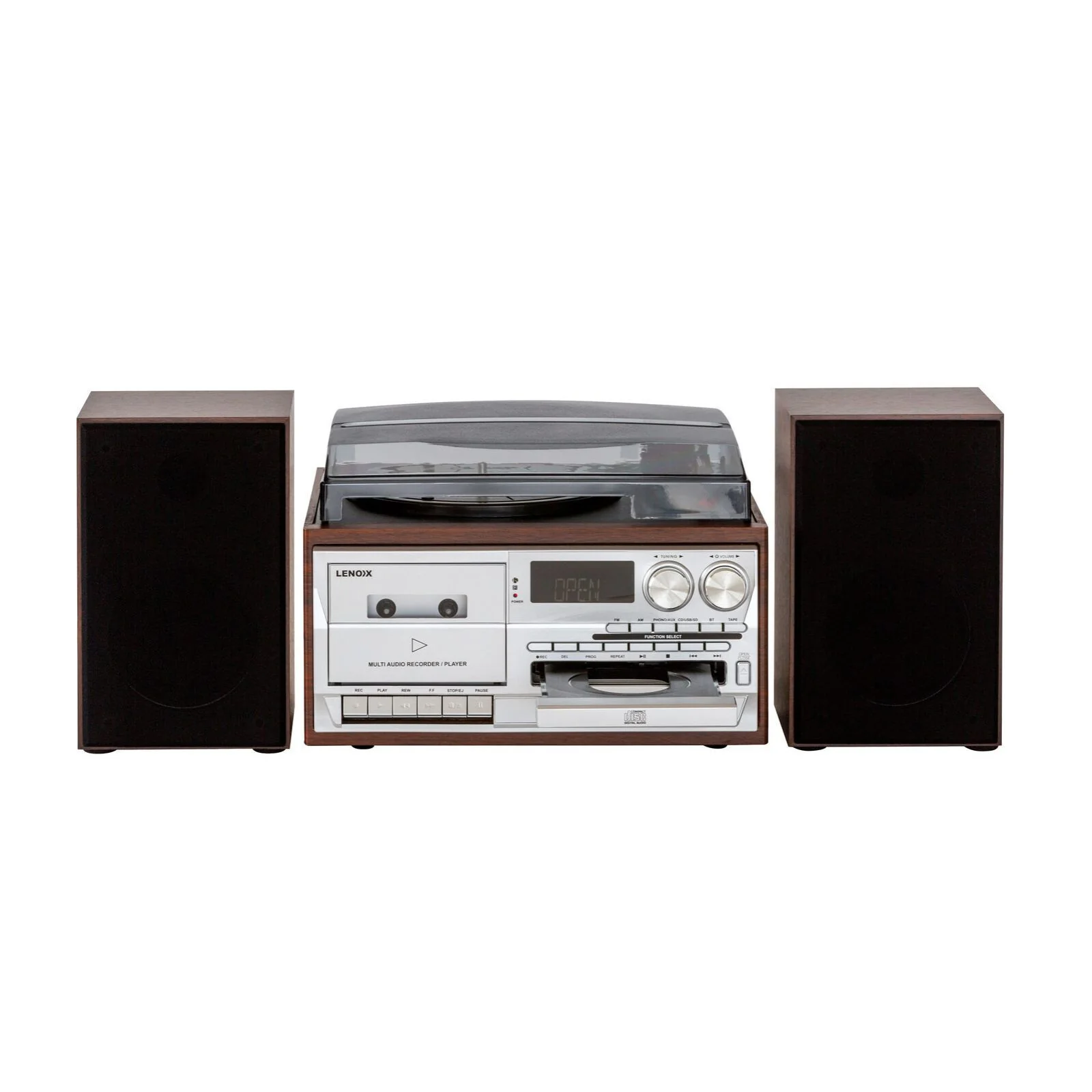 Lenoxx Audio CD/Cassette/Vinyl Streaming Player (Brown) - Image 4