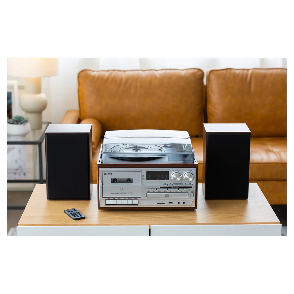 Lenoxx Audio CD/Cassette/Vinyl Streaming Player (Brown) - Image 6