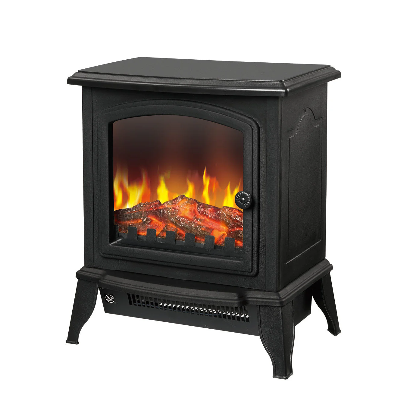 Lenoxx Electric 1000W to 2000W Fireplace Heater with Realistic Log Flame Display