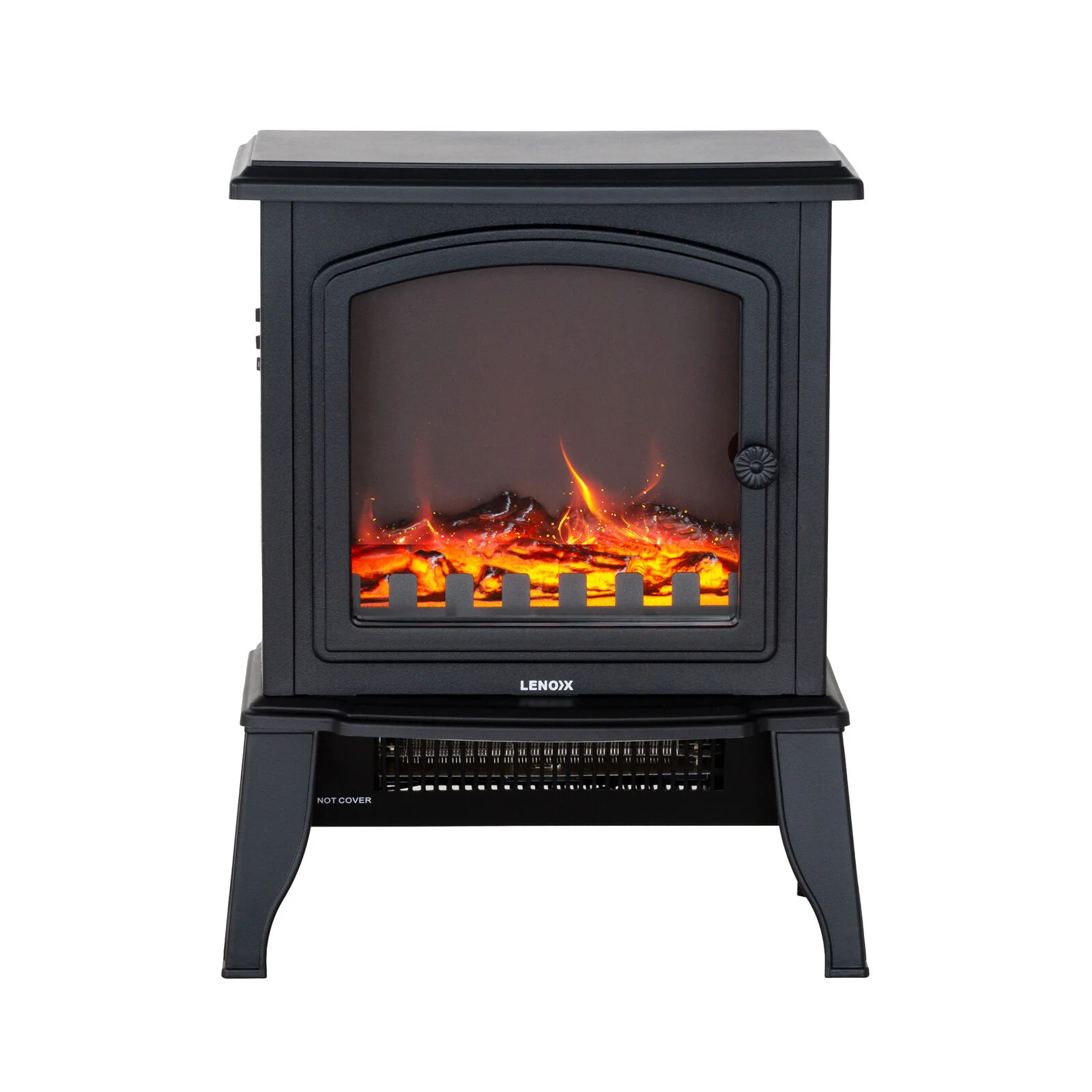Lenoxx Electric 1000W to 2000W Fireplace Heater with Realistic Log Flame Display - Image 7