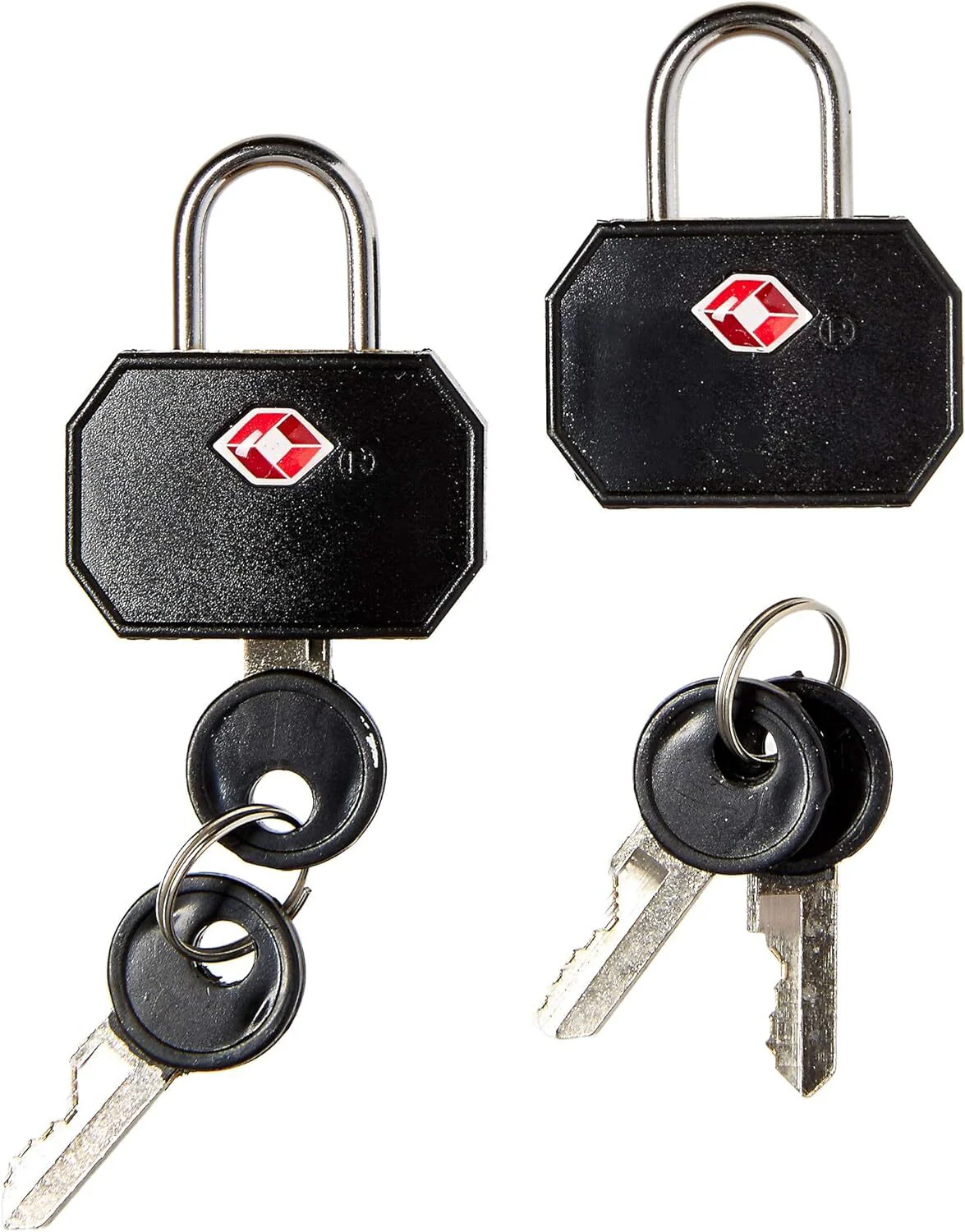 Lewis N. Clark 1 Pack of 2 TSA Key Locks Luggage Travel Padlock Keyed (Black) - Image 2